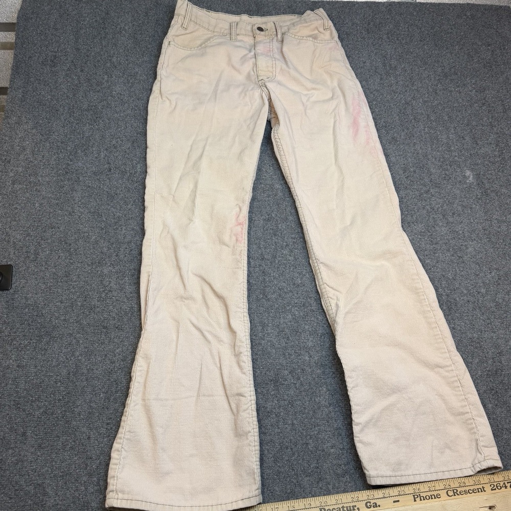 Vintage‎ Levi's Pants Mens 30x31 Beige Khaki Corduroy Bootcut 5 Pocket 70s